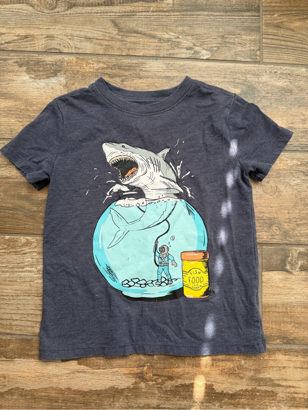 Cat & Jack Kids Shark Graphic Tee - Navy Blue xs 4/5